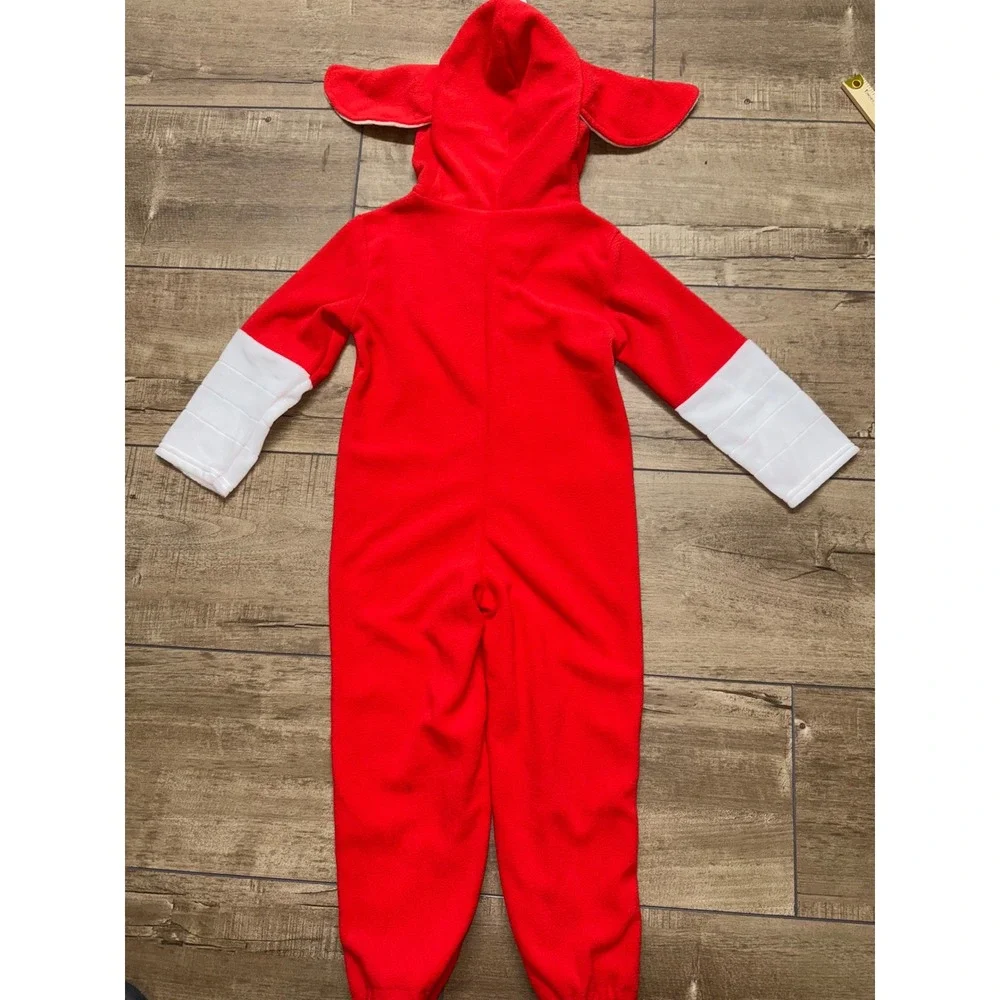 Kids Red Devil Costume Jumpsuit Hooded One‎ Piece Halloween Cosplay